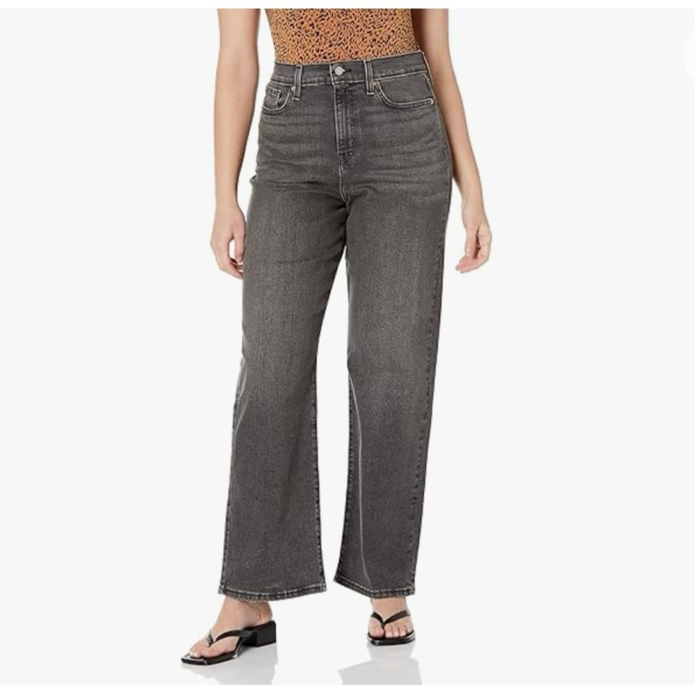 Levi Signature Gold Heritage High-Rise Loose Straight Jeans, Black Size 14 / W32
